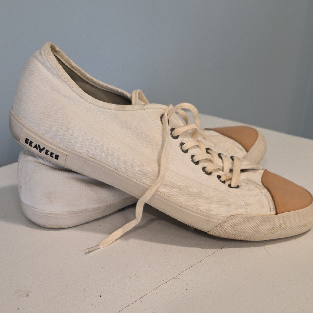 SeaVees Cream and Tan Casual Sneakers